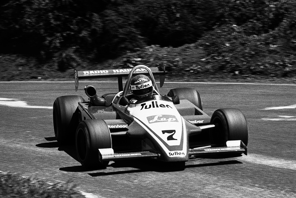 Pukekohe 1982. Steve Millen drifts the Tullen Ralt RT4 thru Railway bend and out onto the back straight. IMAGE/terry marshall