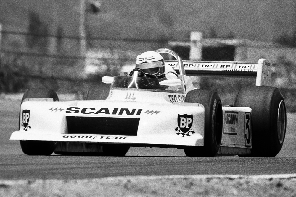 Bay Park 1978. Teo Fabi in the March 782. Ground effects sliding skirts hit NZ.IMAGE/terry marshall