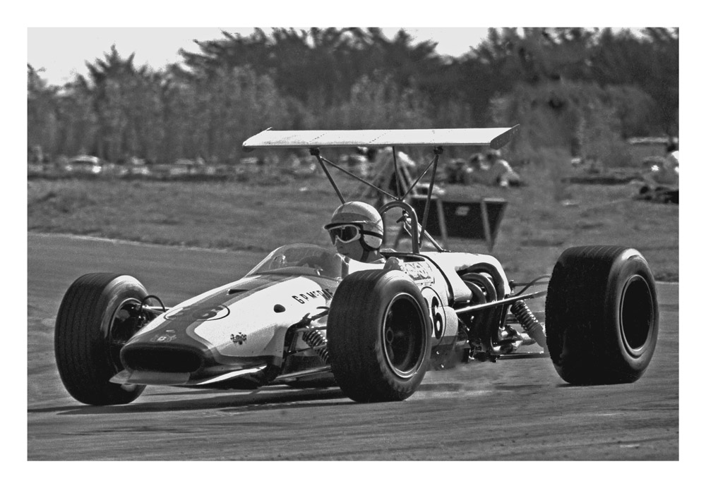 Levin 1969. Graham McRae driving the Brabham BT23c that he bought from Laurence Brownlie IMAGE/terry marshall